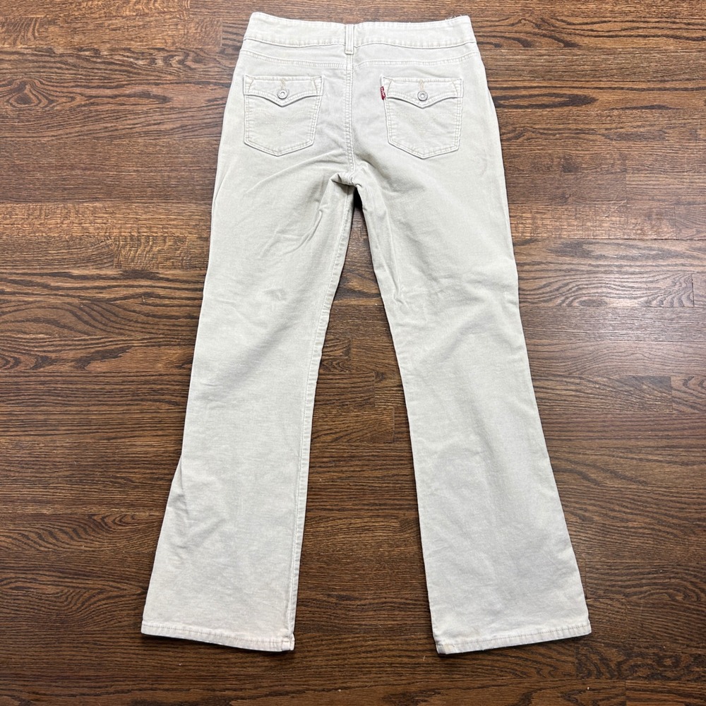 Levis 526 Slender Boot Corduroy Pants Beige Cream Size 10M Mid Rise Bootcut Y2K - Picture 9 of 10